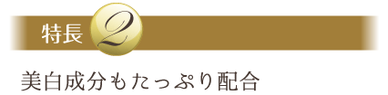 特長２：美白成分もたっぷり配合